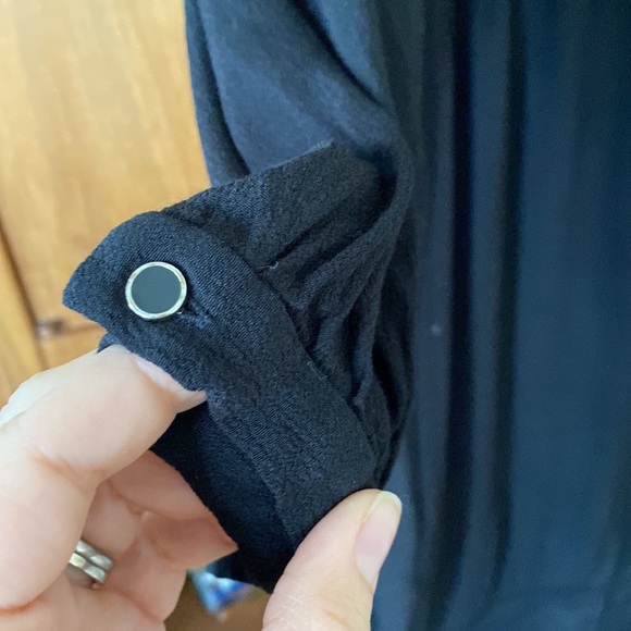 MAEVE ANTHROPOLOGIE Black Taryn Crepe 3/4 Sleeve Shift Dress - Picture 4 of 9